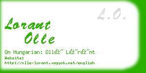 lorant olle business card